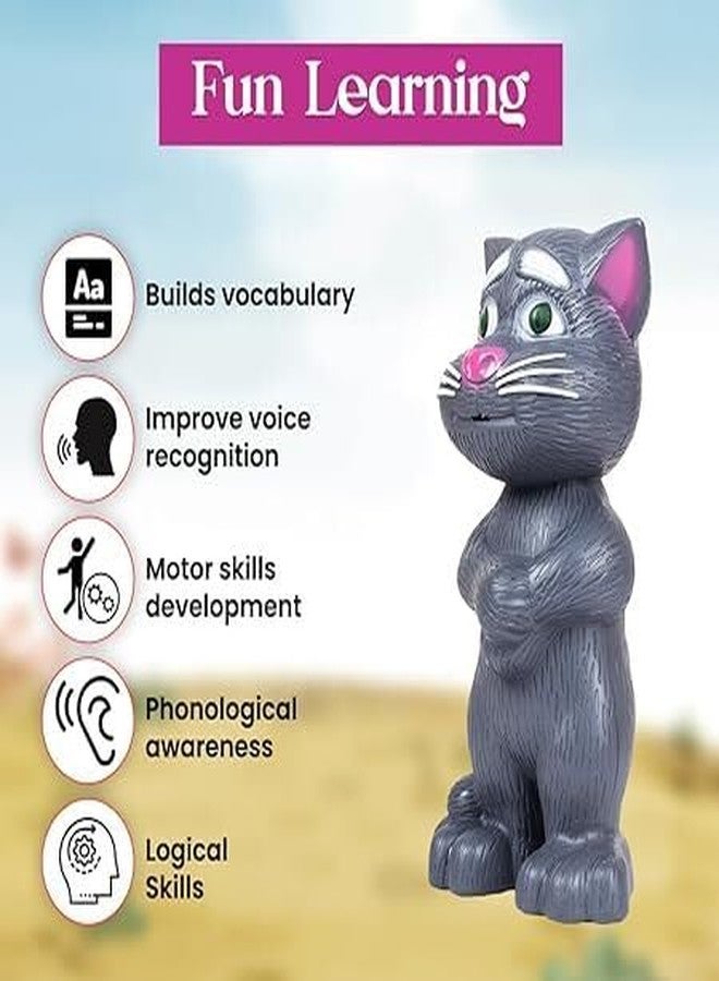 HDA GROUP Musical Sound Toy Tomm Cat Gray001 for Kids 3+ Years | Fun & Educational Musical Learning Toy with Lights & Sounds - Encourages Creativity, Hand-Eye Coordination (Multicolor) - Image 4